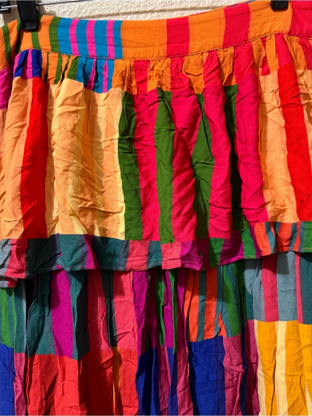 FARM Rio Bright Multicolor Tiered Maxi Skirt M - Picture 5 of 10
